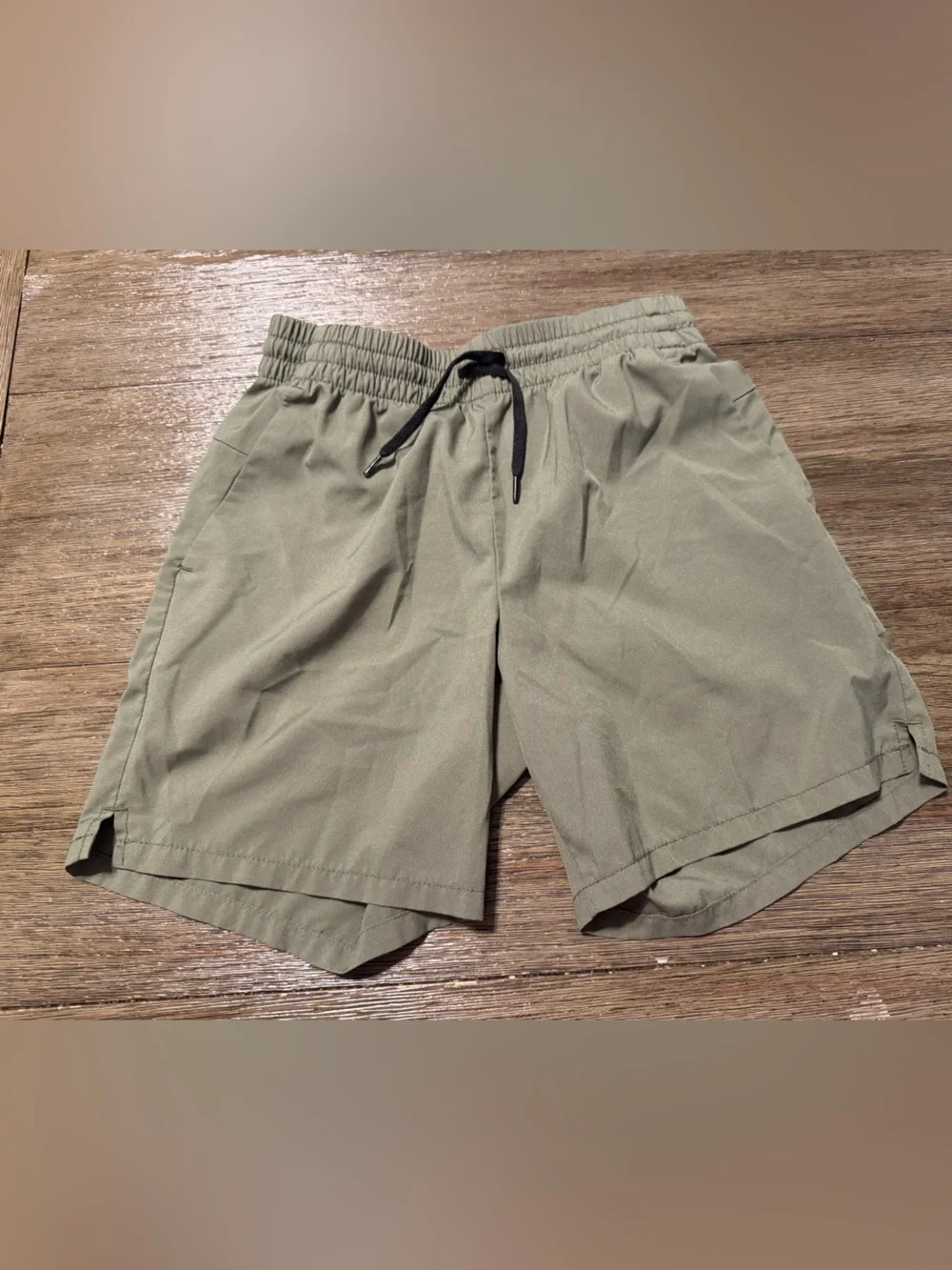 Old Navy Kids Olive Drawstring Shorts with Black Tie